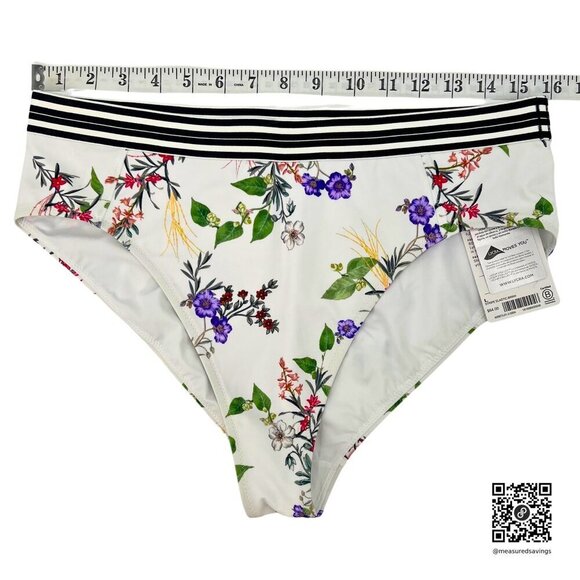 Athleta - Large NWT - Gold Coast White Floral Swim Bikini Bottoms - Picture 4 of 6